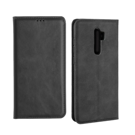 Capa de Couro com Bolso Interno para Xiaomi Redmi 9 Preto